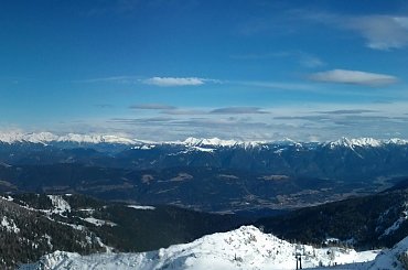 Panorama z Troghohe 2020 m #Alpy #Austria #Narty #Nassfeld