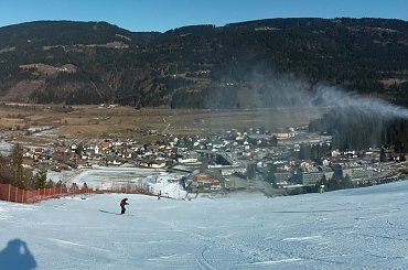 Panorama z dolnego odcinka Carnii ( trasa FIS ) #Alpy #Austria #Narty #Nassfeld