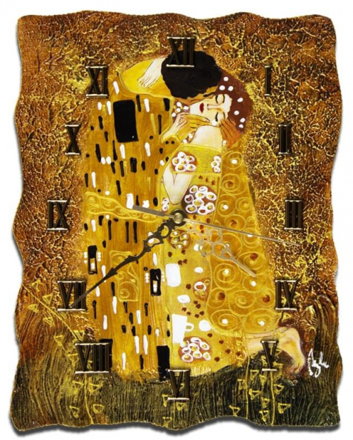 Gustav Klimt-Der Kuss-Wanduhr-Ölgemälde Handgemalt 27x19cm
cena 24,99 euro, wys.0 euro.