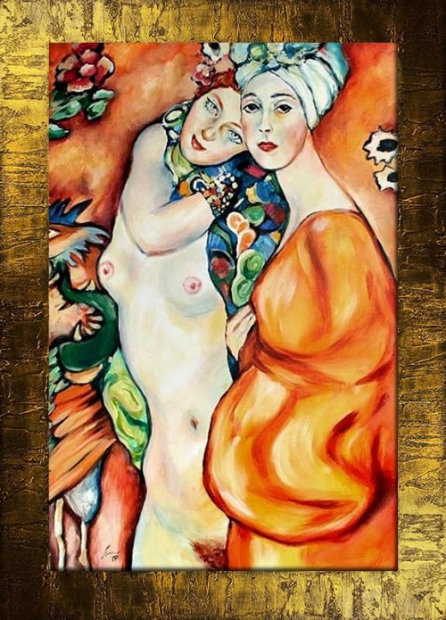 Gustav Klimt - Freundinnen -107x77cm Ölgemälde Handgemalt Leinwand Rahmen Sygniert G00342
cena 159 euro.
wysylka 0 euro.
malowany recznie