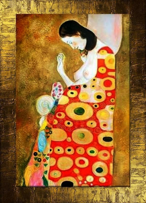 Gustav Klimt-Macierzynstwo-Obraz malowany recznie-olej-plotno rama 107x77cm
sygnowany
Cena 399zl. wys.20zl