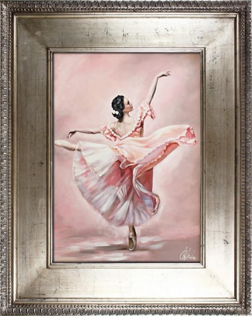 Ballerina- Ölgemälde handgemalt Silber Rahmen-Sygniert 102x82cm, G17338.
249euro,wys - 0 euro. #kobieta
