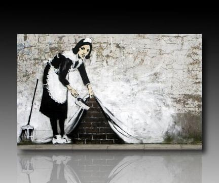 Banksy - 70x50cm Leinwand Kunstdruck Graffiti dzial reprodukcja czyli wydruk cena 29,99 euro wys 0e prosze na jednej aukcji wystawic 2szt