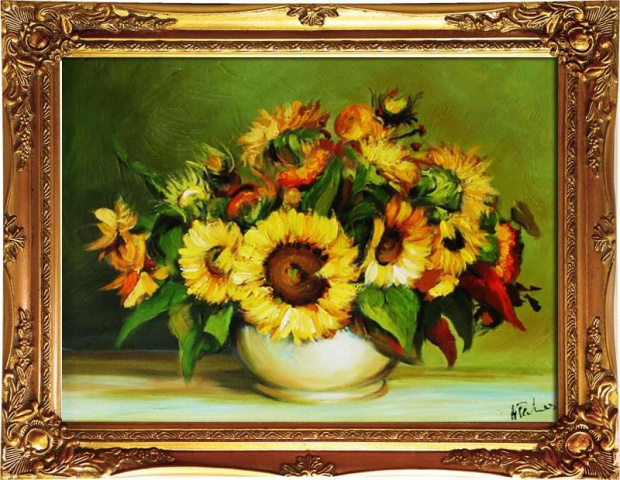 Tytul : Sonnenblumen - Ölgemälde handgemalt Rahmen Sygniert 47x37cm, G01463
69 euro, wys - 0 euro. #kwiaty