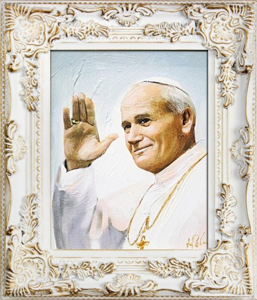 Tytul : Papst Johannes Paul II - Ölgemälde handgemalt Silber Rahmen Sygniert 34x30cm,G01050
39,99 euro, wys - 0 euro. #Papiez