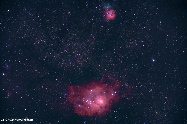 Mgławice M8 Laguna i M20 Trójlistna Koniczyna w Strzelcu
