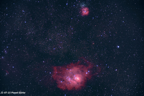 Mgławice M8 Laguna i M20 Trójlistna Koniczyna w Strzelcu