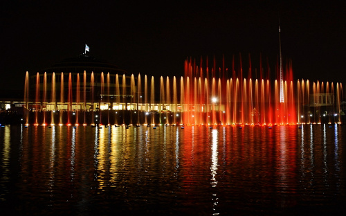 Wrocław - Multimedialna fontanna na Pergoli