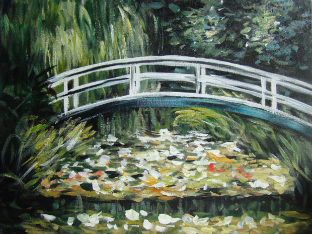 Claude Monet-Japanische Brücke-40x30 Ölgemälde Handgemalt Leinwand, dzial figurlich malowane recznie, dzis na 7dni od 1 euro, prosze wszystkie zdjecia ladnie przyciac,poprawic ostrosc,usunac z opisu rama, a dac, plotno jest naciagniete na blej